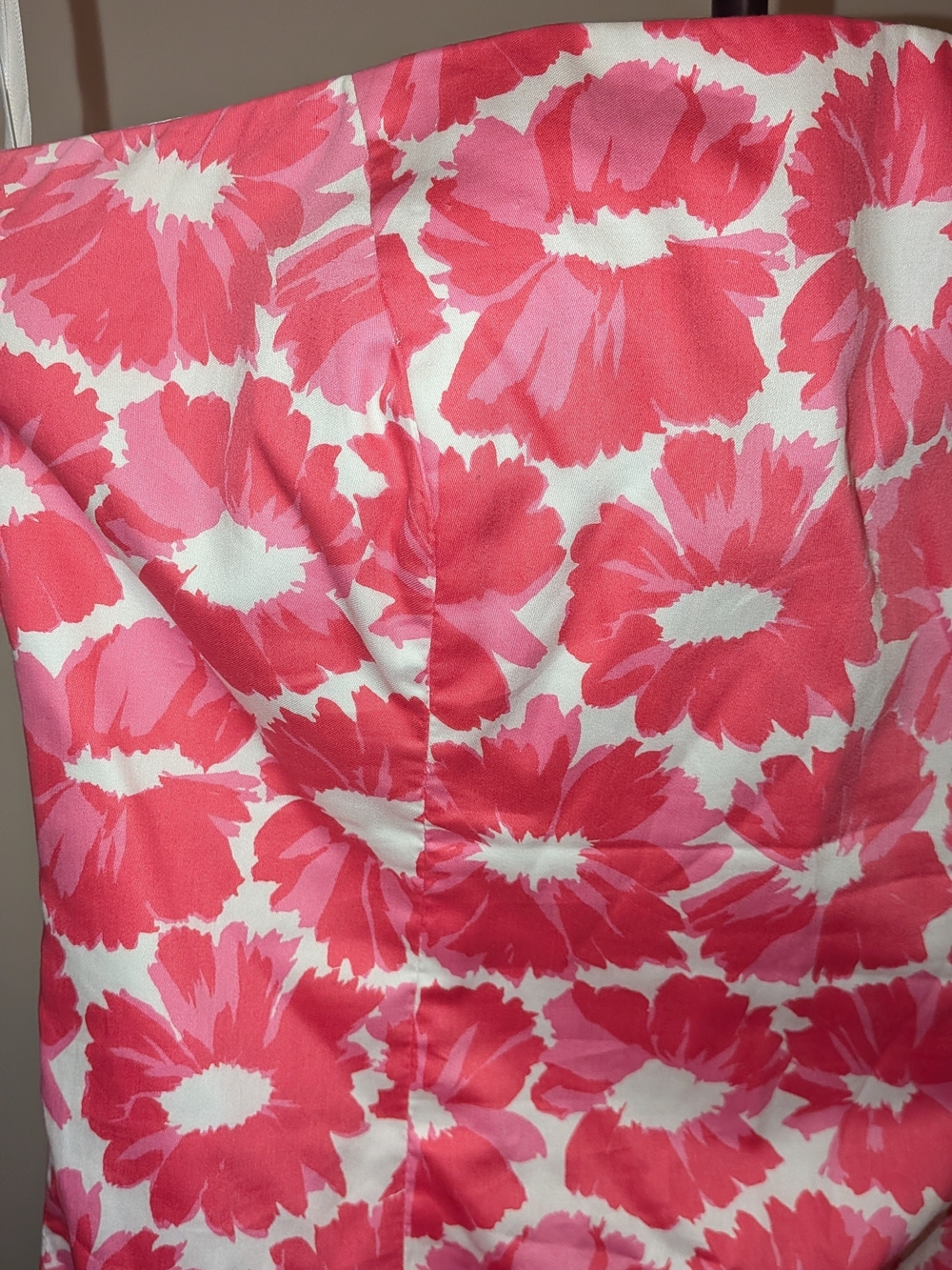 Y2K Milly Pink and White Floral Strapless Dress - Picture 2 of 4